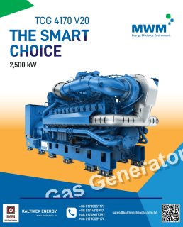 𝗠𝗪𝗠 𝗧𝗖𝗚 𝟮𝟬𝟯𝟮 𝗚𝗮𝘀 𝗘𝗻𝗴𝗶𝗻𝗲
Capacity: 3,000 – 4,500 kW

The MWM TCG 2032 series is a high-performance gas engine designed for large-scale energy production, delivering exceptional efficiency, reliability, and operational flexibility. Developed by MWM GmbH, it is engineered for demanding combined heat and power (CHP) applications and continuous operation environments.
Built for modern distributed energy systems, the TCG 2032 offers outstanding electrical efficiency, low lifecycle costs, and maximum output stability. With advanced control systems, extended maintenance intervals, and compatibility with a wide range of gaseous fuels, this engine ensures optimal performance, long-term profitability, and sustainable energy generation.

𝗛𝗶𝗴𝗵𝗹𝗶𝗴𝗵𝘁𝘀:
⚡ 3,000–4,500 kWel high-capacity range with up to ~45% electrical efficiency
💰 Optimized operating costs with reduced maintenance needs and long service intervals
🔄 Fuel-flexible: natural gas, biogas, landfill gas & other special gases
🧠 Advanced engine management system for precise control and performance optimization
🛠️ Heavy-duty design for continuous operation, high availability, and long service life

𝗔𝘂𝘁𝗵𝗼𝗿𝗶𝘇𝗲𝗱 𝗗𝗶𝘀𝘁𝗿𝗶𝗯𝘂𝘁𝗼𝗿 - Kaltimex Energy Bangladesh (Pvt.) Ltd.

𝗛𝗼𝘁𝗹𝗶𝗻𝗲:
+88 01730059177, +88 01714110997, +88 01766675292, +88 01730059174
𝗘𝗺𝗮𝗶𝗹: sales@kaltimexbangla.com.bd
𝘄𝘄𝘄.𝗸𝗮𝗹𝘁𝗶𝗺𝗲𝘅𝗯𝗮𝗻𝗴𝗹𝗮.𝗰𝗼𝗺.𝗯𝗱

#kebd #kaltimexenergy #kaltimex #MWM #gasgenerator #sustainableenergy #powersolutions #tcg2032